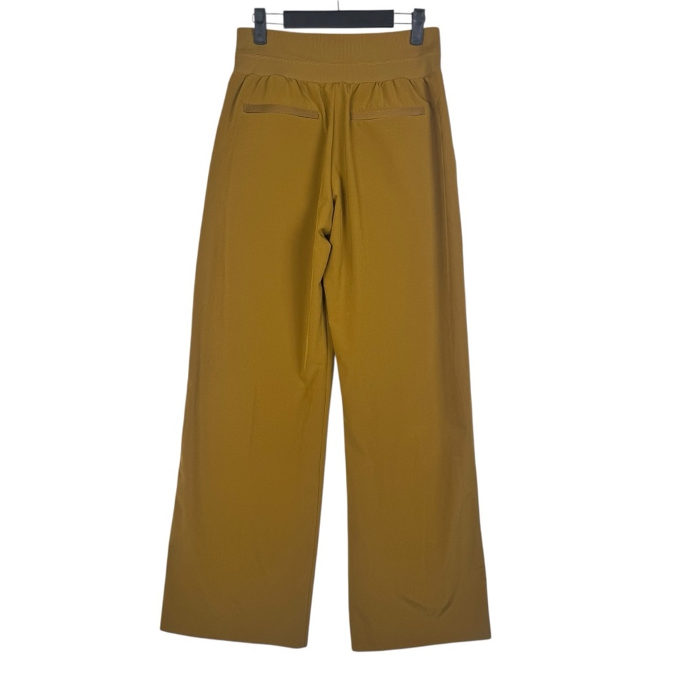 Athleta Nolita Wide Legs Pants Size 4 Brass Yellow Pull On Elastic Waistband - Picture 5 of 7
